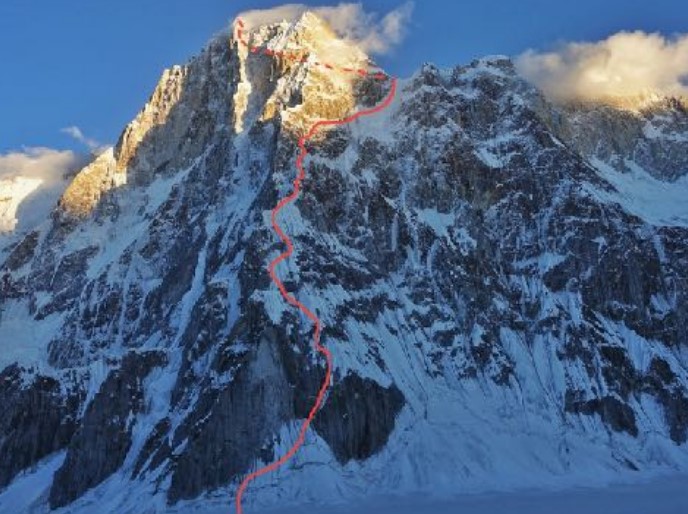 Latok I route by Cesen, Livingstone and Strazar