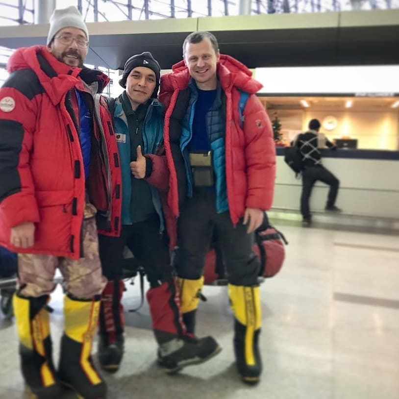 Russian Kazhak Kyrguiz winter k2 team at arrival in Islamabad