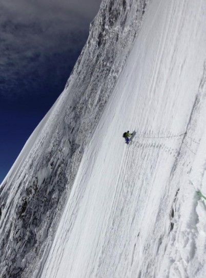 Nakajima and Hiraide climbing alpine style on Sisppare's NE face