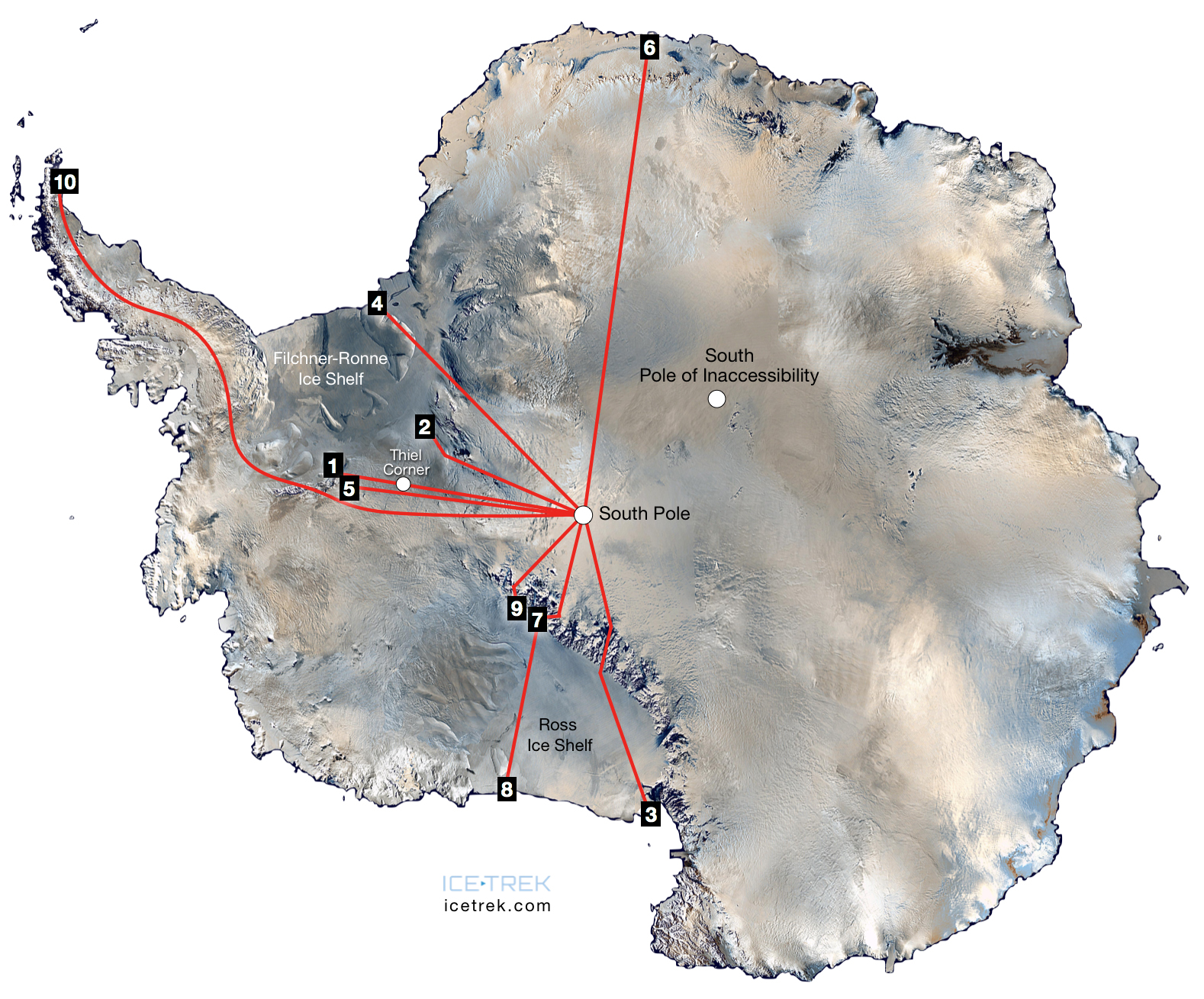 10 Most Popular Routes to the South Pole