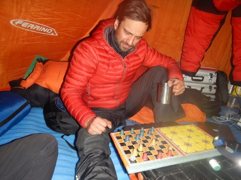 Daniele nardi on winter Nanga Parbat base Camp, 4100 meters