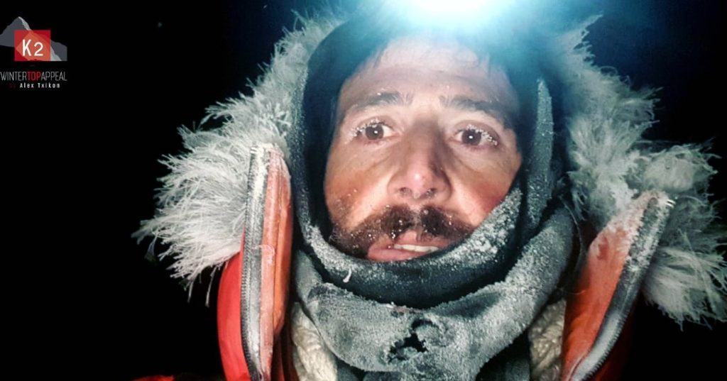 Alex Txikon in Camp 2 on winter K2