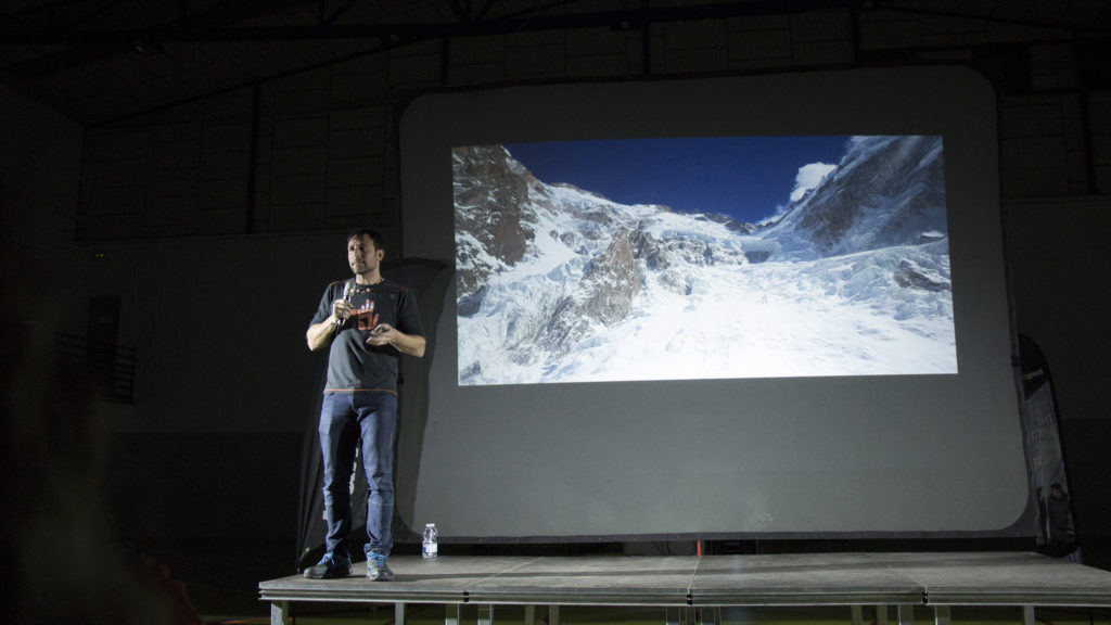 Alex Txikon lecturing about Nanga Parbat rescue operation, winter 2019