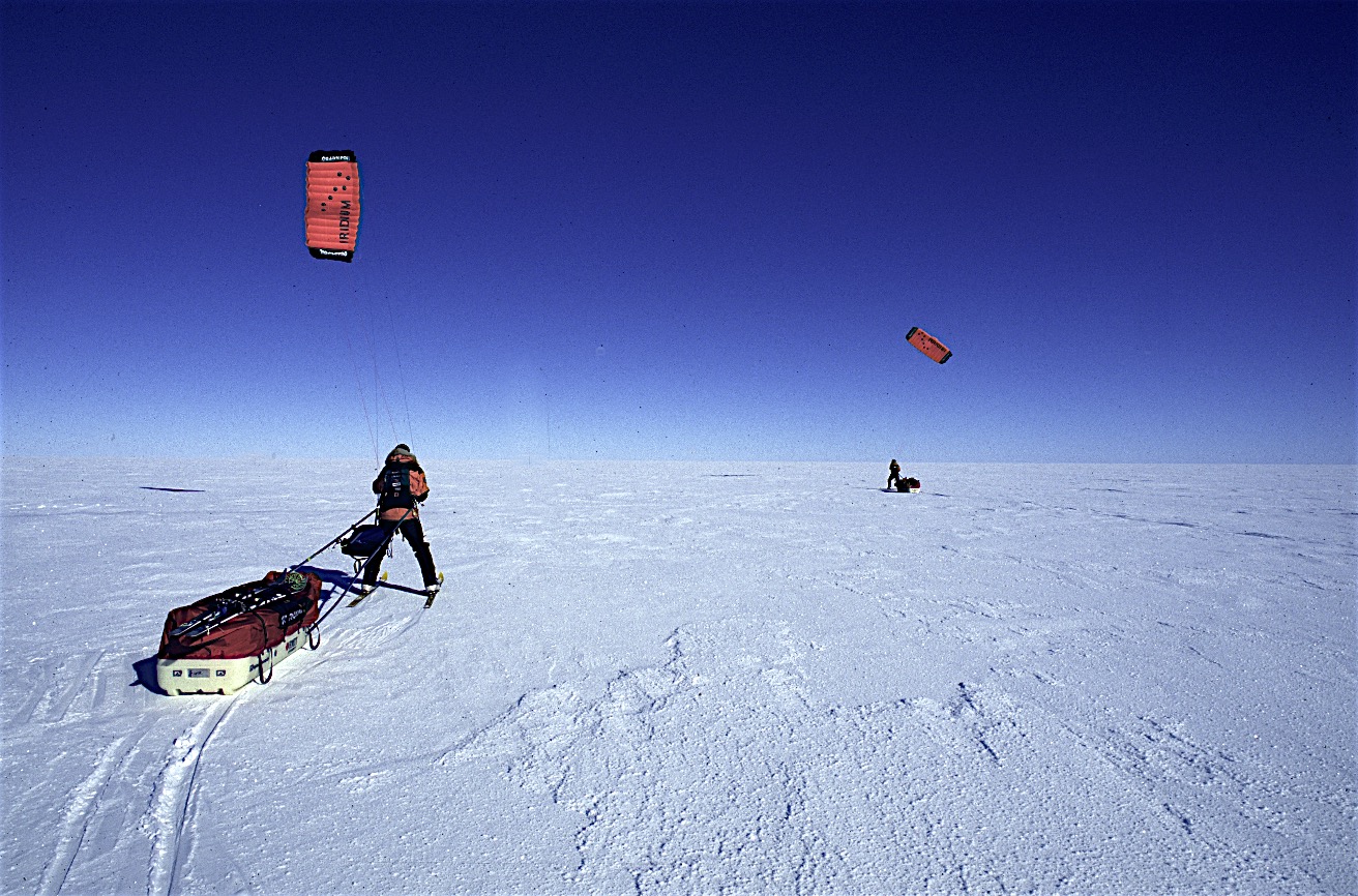 Kiting on the Ross Ice Shelf