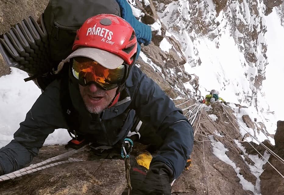 Sergi Mingote climbing in Pakistan (Kinshoffer wall on Nanga Parbat) last year. Photo: Sergi Mingote