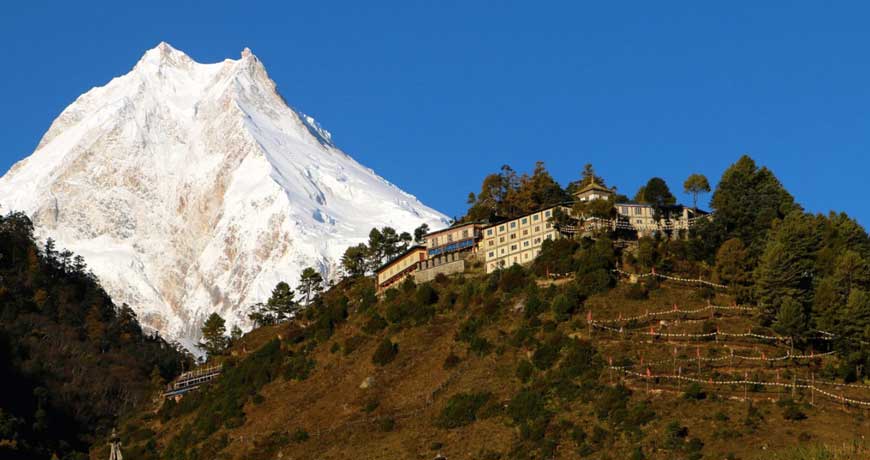 Mt. Manaslu from Manaslu Circuit Trek