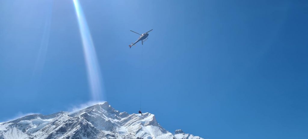 A helicopter rescue on Annapurna