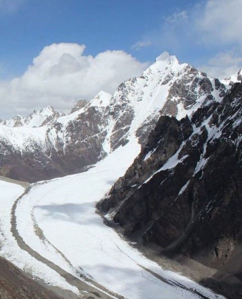 Karakorum peak and foreground glacier