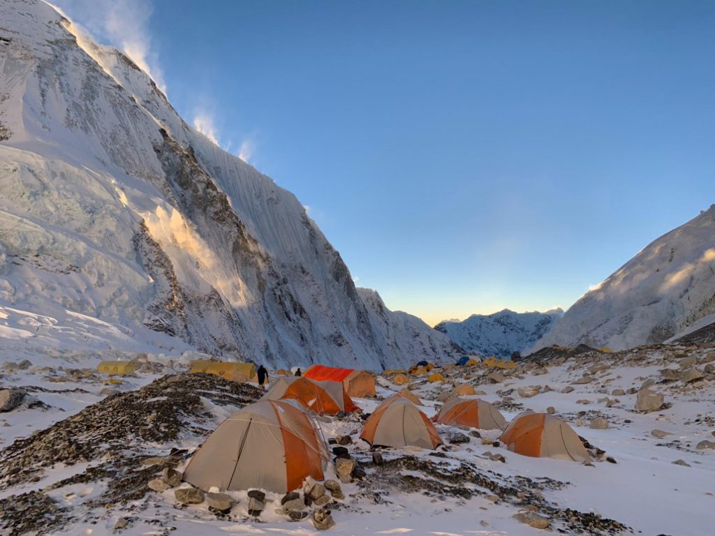Camp 2 on Everest in the shade