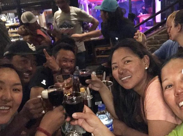 A post-summit party back in town.
