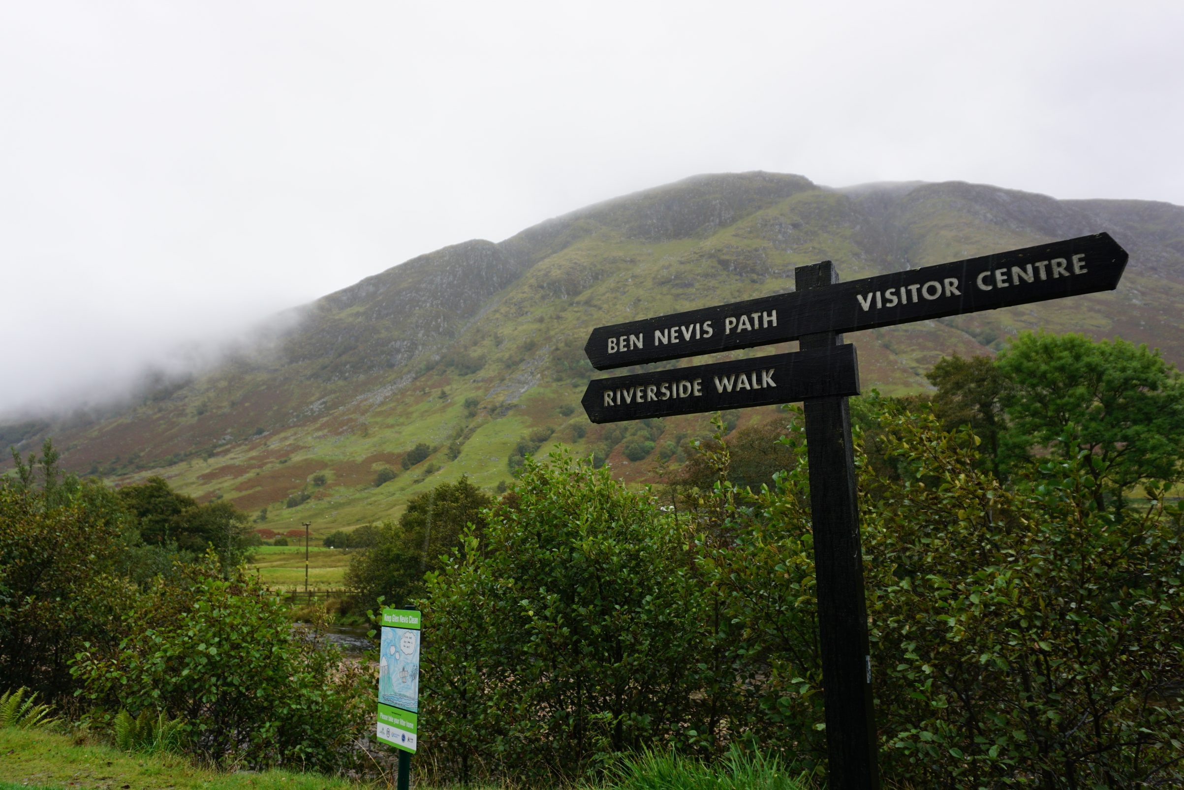 Signage from Steall Falls
