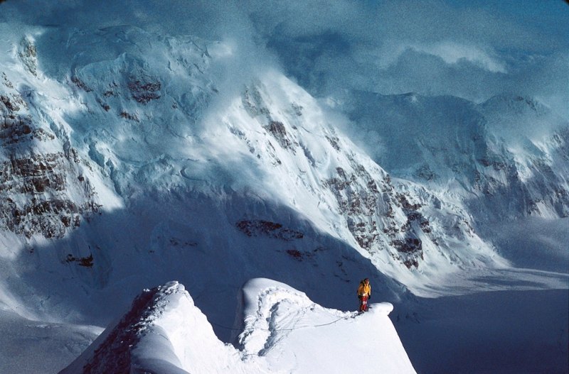 Blanchard Traversing the Tent Arete on the Cassin Ridge of Mount McKinley, AK 1982 Photo Doyle creative commons
