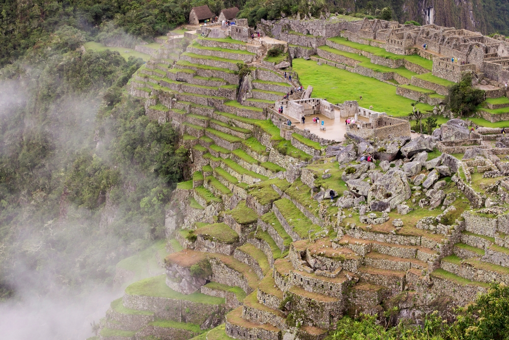 Aerial view of the wonderful Inca Machu Picchu, Peru.