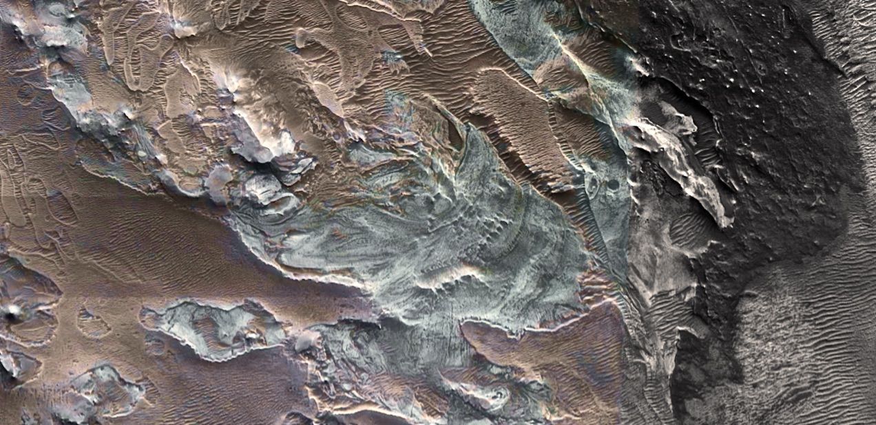 mapped glacier on mars
