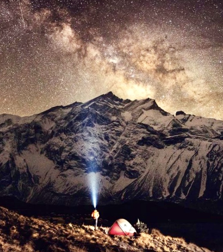 Annapurna base camp at night.