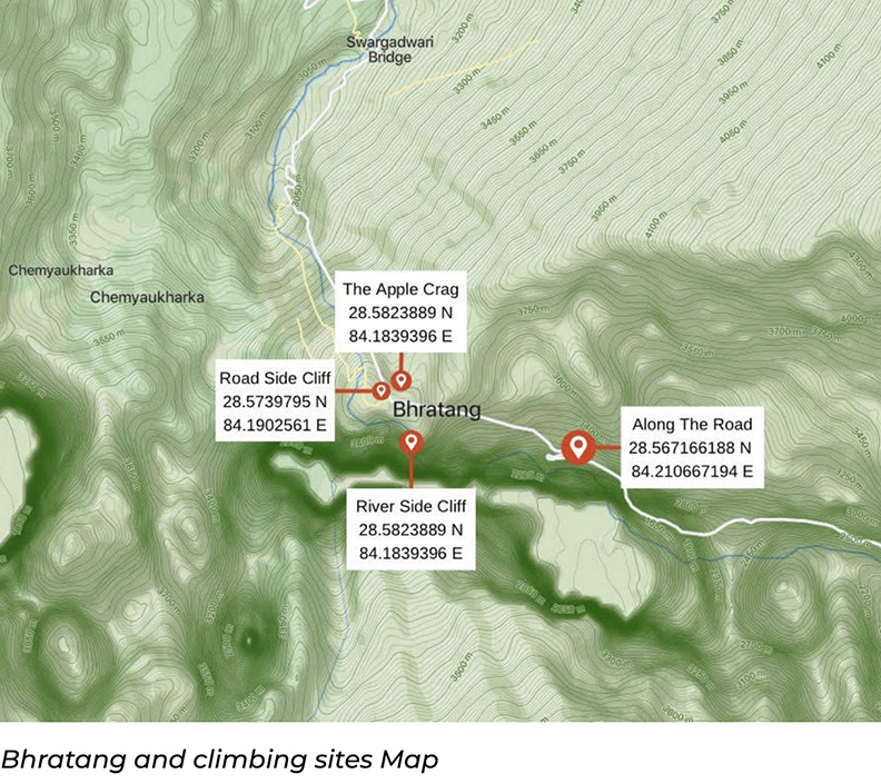 location of climbs from the book