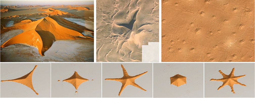 A collection of star dune images from George Steinmetz and from Google Earth.