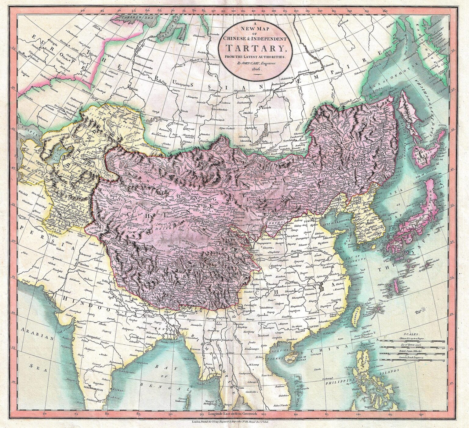 Exploration Mysteries Tartarian - 1806 Cary Map Of Tartary Or Central Asia Geographicus Tartary Cary 1806 1536x1403 