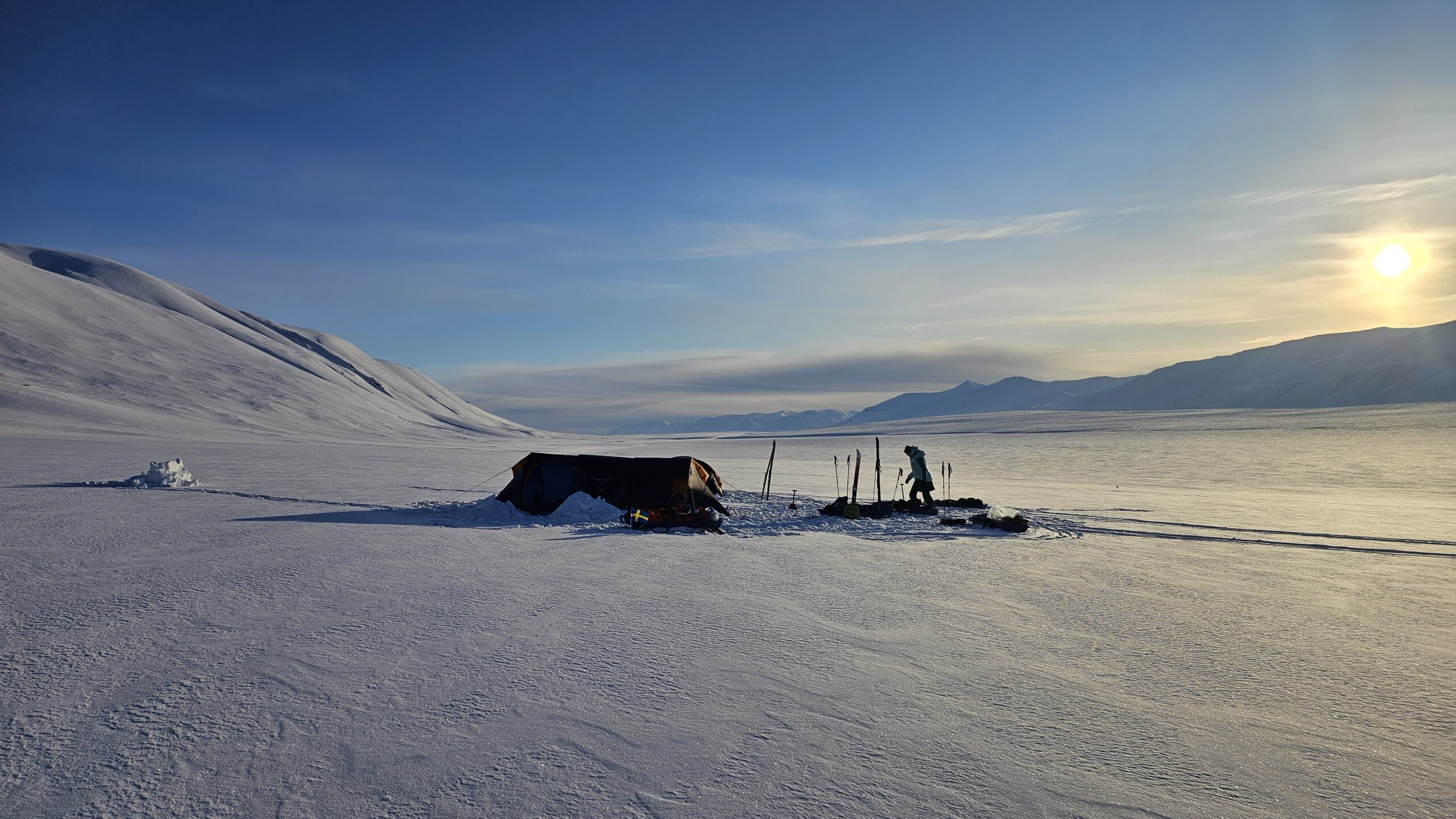 Tent in snowy arctic scene