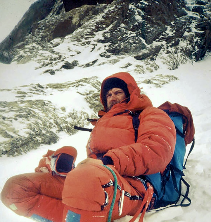 Maciej Berbeka photographed at K2 in 1988.