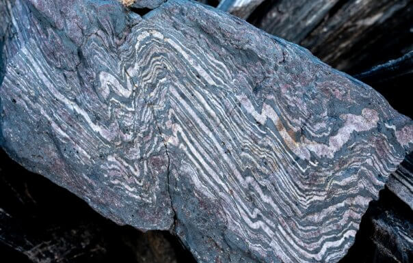 iron banded gray rock