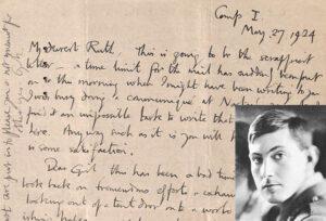 Photo of Mallory's last letter and his portrait.