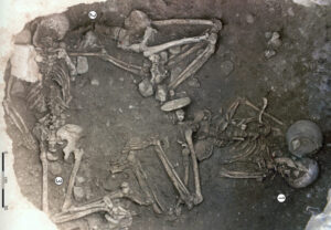 Skeletons 2 and 3 are sacrificial victims, killed using incaprettamento.