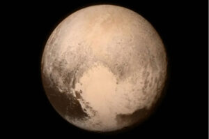 A view of Pluto's 'heart'. Taken on July 13, 2015 when the spacecraft was 476,000 miles (768,000 kilometers) from the surface.