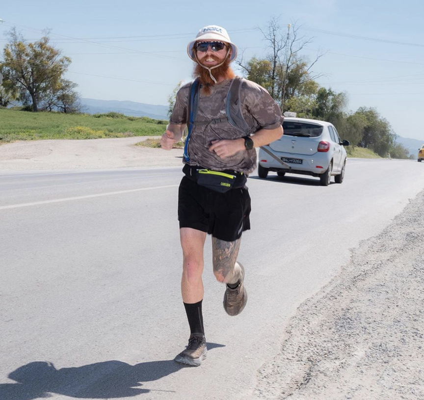 Russ Cook, above, finished his Trans-Africa run last Sunday but his claim that he is the first to do it has been controversial.