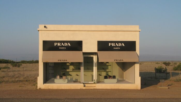 a prada store in the middle of the desert
