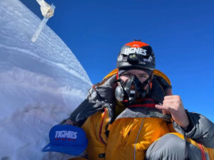 Alasdair McKenzie on the summit of Lhotse, May 2021.