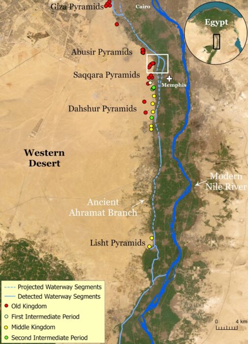 a map showing a lost branch of the Nile river