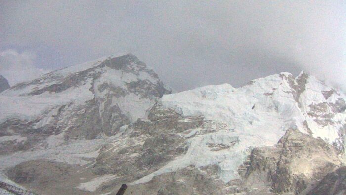 Everest and Lhotse on a misty day