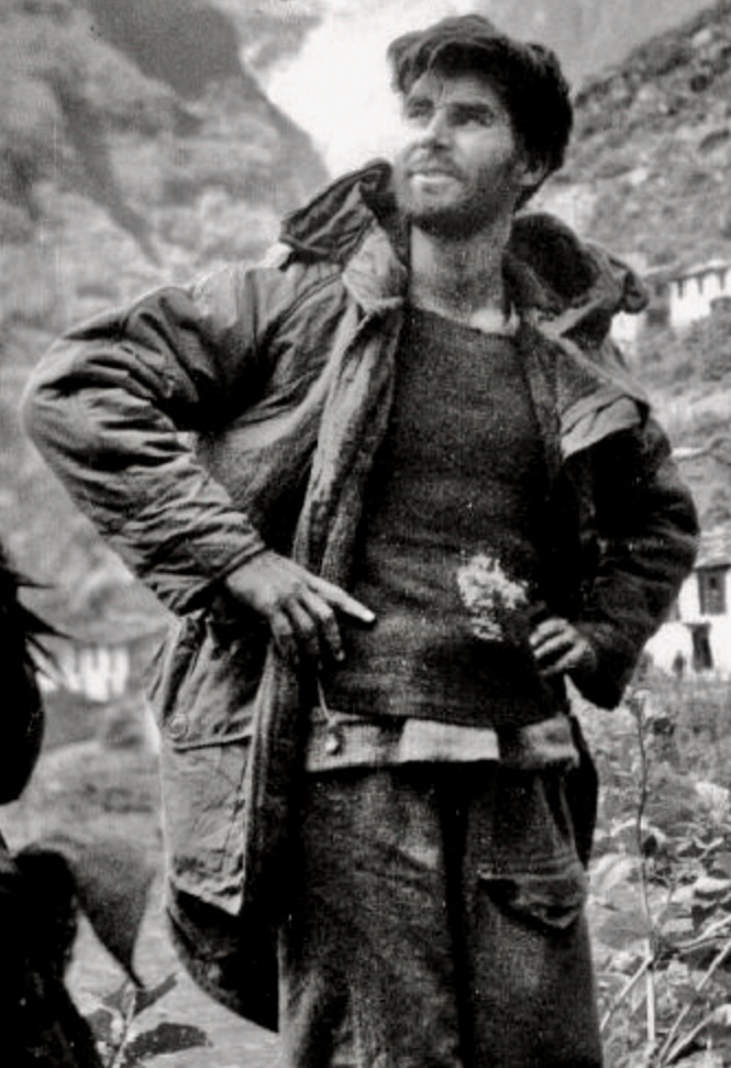 Michael Ward in the Khumbu region of Nepal during the 1951 Everest Reconnaissance. 
