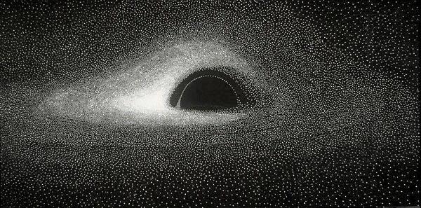 stippled image of a black hole
