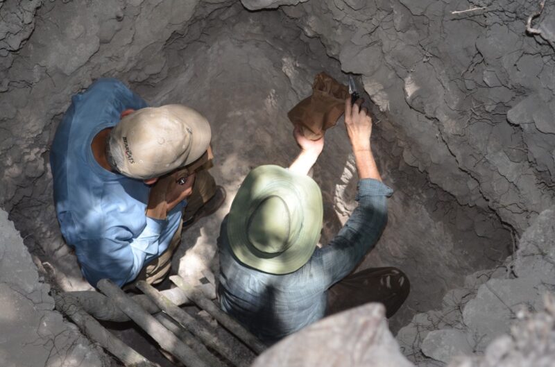 David Lentz and Nicholas Dunning gather samples at the ancient Maya city of Yaxnohcah