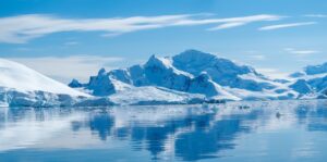 icy scene in coastal Antarctica