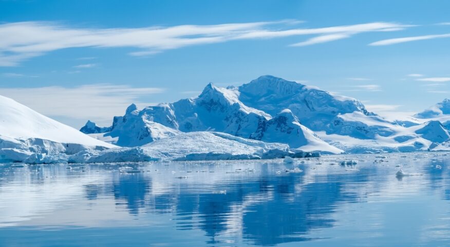 icy scene in coastal Antarctica