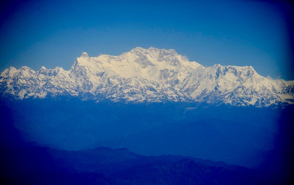 Jannu and Kangchenjunga as seen from a plane.