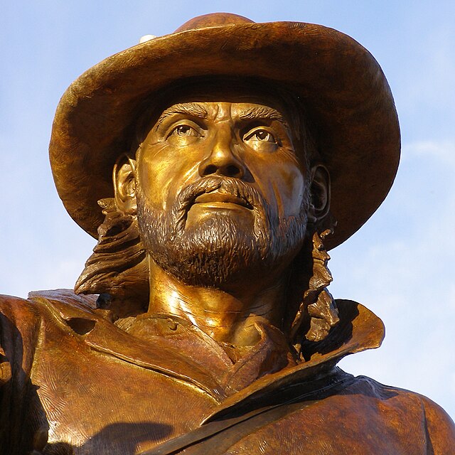 a bronze statue of Jim Bridger