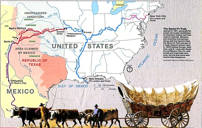 a map of the Santa Fe Trail