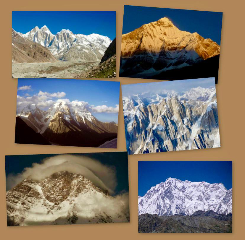 composite showing the six mountains in the story