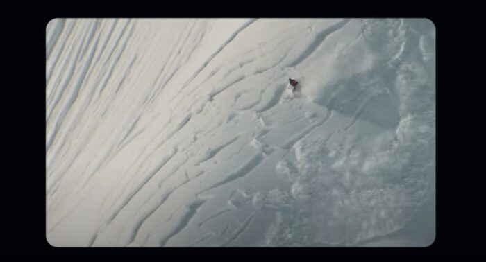 a skier caught up in an avalanche. 