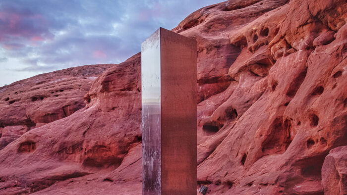 a mirrored monolith in Utah