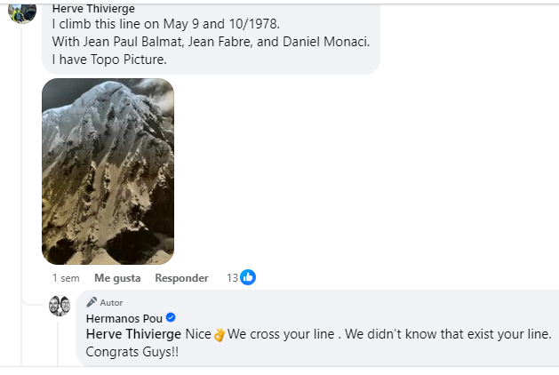 Facebook comments by Herve Thivierge and the Pou brother's response.