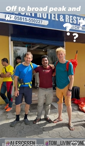 The climbers in the street in Pakistan,