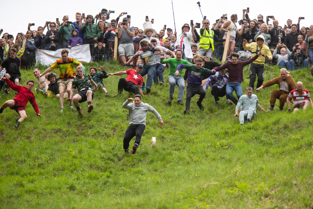 Cheese rolling in the UK.