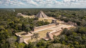 Overview of the Mayan ruins at Chichen Itza