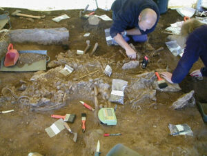 Archaeologists excavate a grave in Sweden