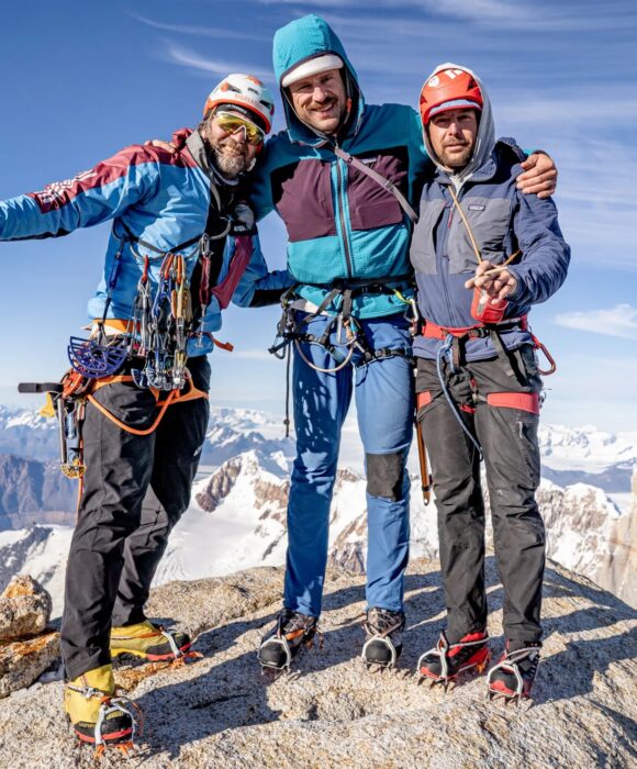 The climbers on a summit